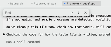 A panel's bar with three tabs, the active one highlighted