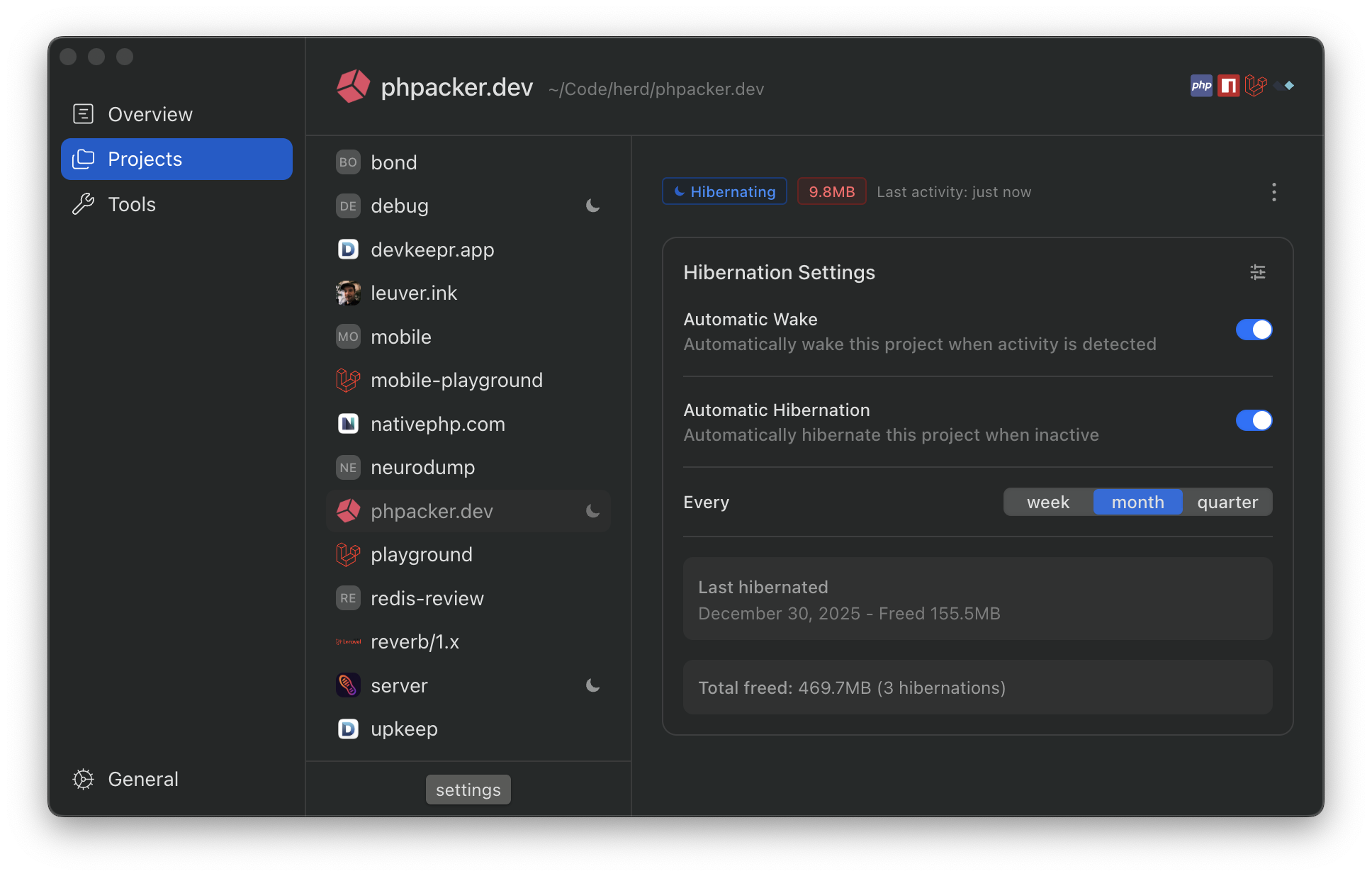 Devkeepr Interface - Modern dashboard for managing your projects